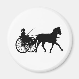 Silhouetten - Teamsters - Paarden - Paard en Buggy Magneet