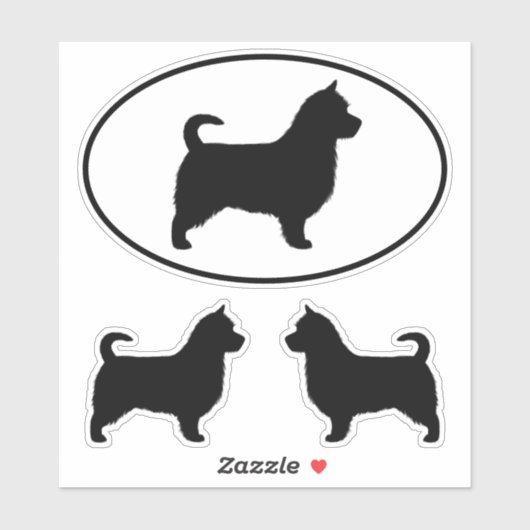 Silhouetten van Australische Terriërhonden met lan Sticker (Vel)