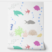 Silhouetten van de zee behang (Afrollen)