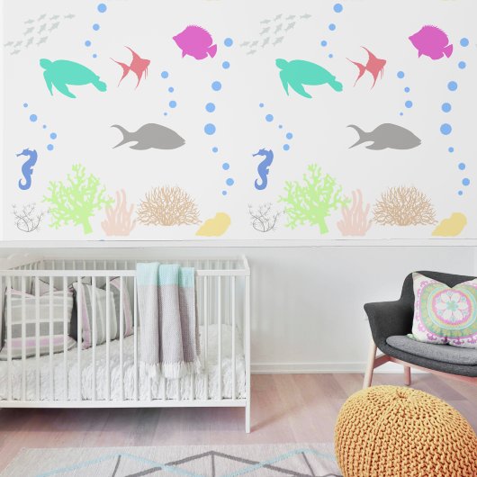 Silhouetten van de zee behang