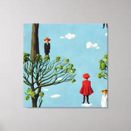 Silhouetten van Fancy Canvas Afdruk