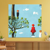 Silhouetten van Fantasie Canvas Afdruk (Insitu (Woonkamer))