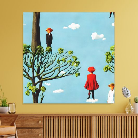 Silhouetten van Fantasie Canvas Afdruk (Insitu (Woonkamer))