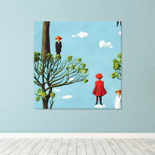 Silhouetten van Fantasie Canvas Afdruk (Insitu (Houten vloer))