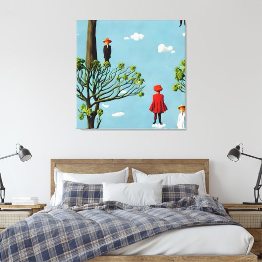Silhouetten van Fantasie Canvas Afdruk (Insitu (Slaapkamer))