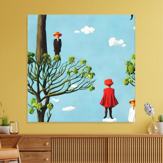 Silhouetten van Fantasie Canvas Afdruk (Insitu (Woonkamer))