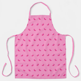 Silhouetten van kleine intense roze bananen op roz schort