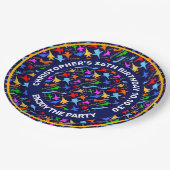 Silhouetten van militaire Vliegtuigen op donker Papieren Bordje (Gekanteld)