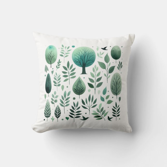 Silhouetten van Natuur: Dag Kussen (Voorkant)