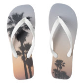 Silhouetten van palmbomen bij schemering teenslippers (Voetbed)