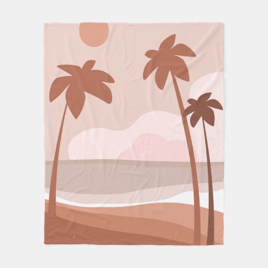 Silhouetten van palmbomen fleece deken (Voorkant)