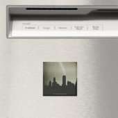 Silhouetten van wolkenkrabbers en bliksem aan de h magneet (Insitu (Vaatwasser))