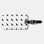 Silhouetten van zwarte en witte katten bagagelabel (Voorkant horizontaal)