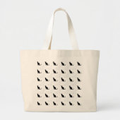 Silhouetten van zwarte en witte katten grote tote bag (Voorkant)
