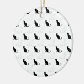 Silhouetten van zwarte en witte katten keramisch ornament (Links)