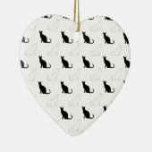 Silhouetten van zwarte en witte katten keramisch ornament (Rechts)