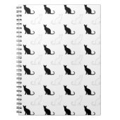 Silhouetten van zwarte en witte katten notitieboek (Voorkant)