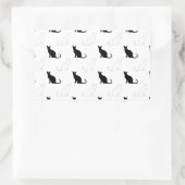 Silhouetten van zwarte en witte katten rechthoekige sticker (Tas)