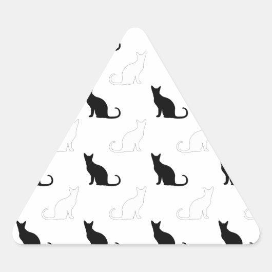 Silhouetten van zwarte en witte katten sticker (Voorkant)