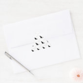 Silhouetten van zwarte en witte katten sticker (Envelop)