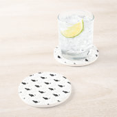 Silhouetten van zwarte en witte katten zandsteen onderzetter (Zijkant)