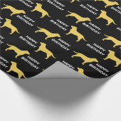 Silhouettenpatroon van gele labrador retriever cadeaupapier (Hoek)