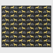Silhouettenpatroon van gele labrador retriever cadeaupapier (Vlak)