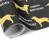 Silhouettenpatroon van gele labrador retriever cadeaupapier (Rol Hoek)
