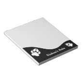 Silhouettes en tekst voor zwart-wit dog notitieblok (Schuin)