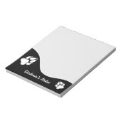 Silhouettes en tekst voor zwart-wit dog notitieblok (Linkerzijde)