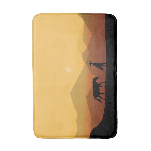 Silhouettes in de woestijn badmat (Voorkant Verticaal)