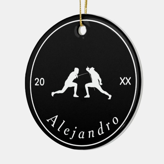 Silhouettes Name & Year Cool Keramisch Ornament (Links)