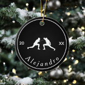 Silhouettes Name & Year Cool Keramisch Ornament