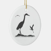 Silhouettes of Great Blue Heron Keramisch Ornament (Rechts)