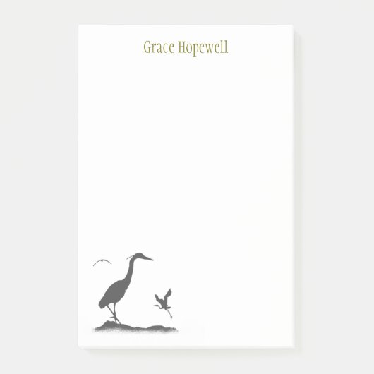 Silhouettes of Great Blue Heron Post-it® Notes (Voorkant)
