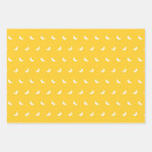 Silhouettes of Small White Bananas on Yellow Inpakpapier Vel (Voorkant 3)