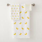 Silhouettes of Small Yellow Bananas on White Bad Handdoek (Insitu)