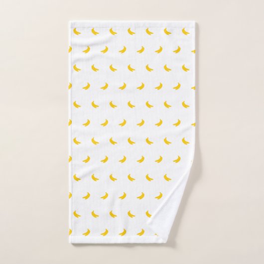 Silhouettes of Small Yellow Bananas on White Bad Handdoek (Handdoek)