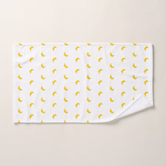Silhouettes of Small Yellow Bananas on White Bad Handdoek (Handdoek)