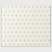 Silhouettes of Small Yellow Bananas on White Cadeaupapier (Vlak)
