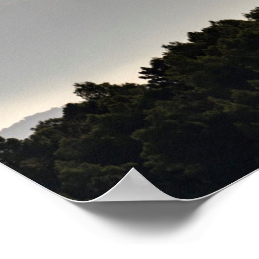 Silhouettes uit bergen poster (Hoek)