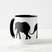 Silhouettes van 3 oliefanaten met nagels mok (Voorkant links)