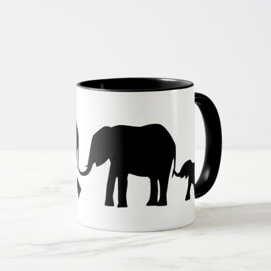 Silhouettes van 3 oliefanaten met nagels mok (Voorkant rechts)