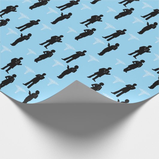 Silhouettes van mannetjes en Vrouw Doctor Gift Wra Cadeaupapier (Hoek)