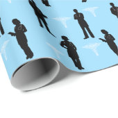 Silhouettes van mannetjes en Vrouw Doctor Gift Wra Cadeaupapier (Rol Hoek)