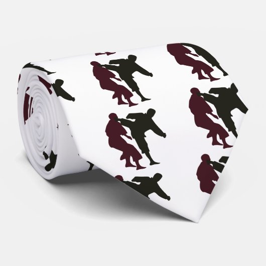 Silhouettes van martistische kunstenaars tijdens e stropdas (Opgerold)