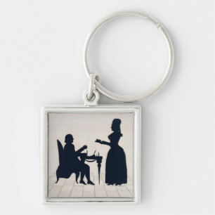 Silhouettes van Monsieur en Madame Roland Sleutelhanger