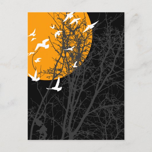 silhouetvogels briefkaart (Voorkant)