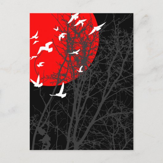 silhouetvogels briefkaart (Voorkant)