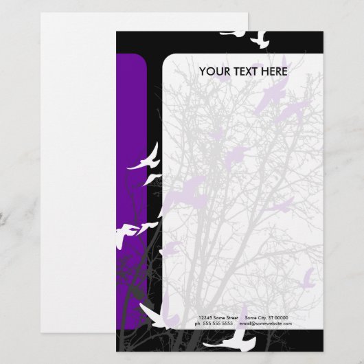 silhouetvogels briefpapier (Voorkant / Achterkant)